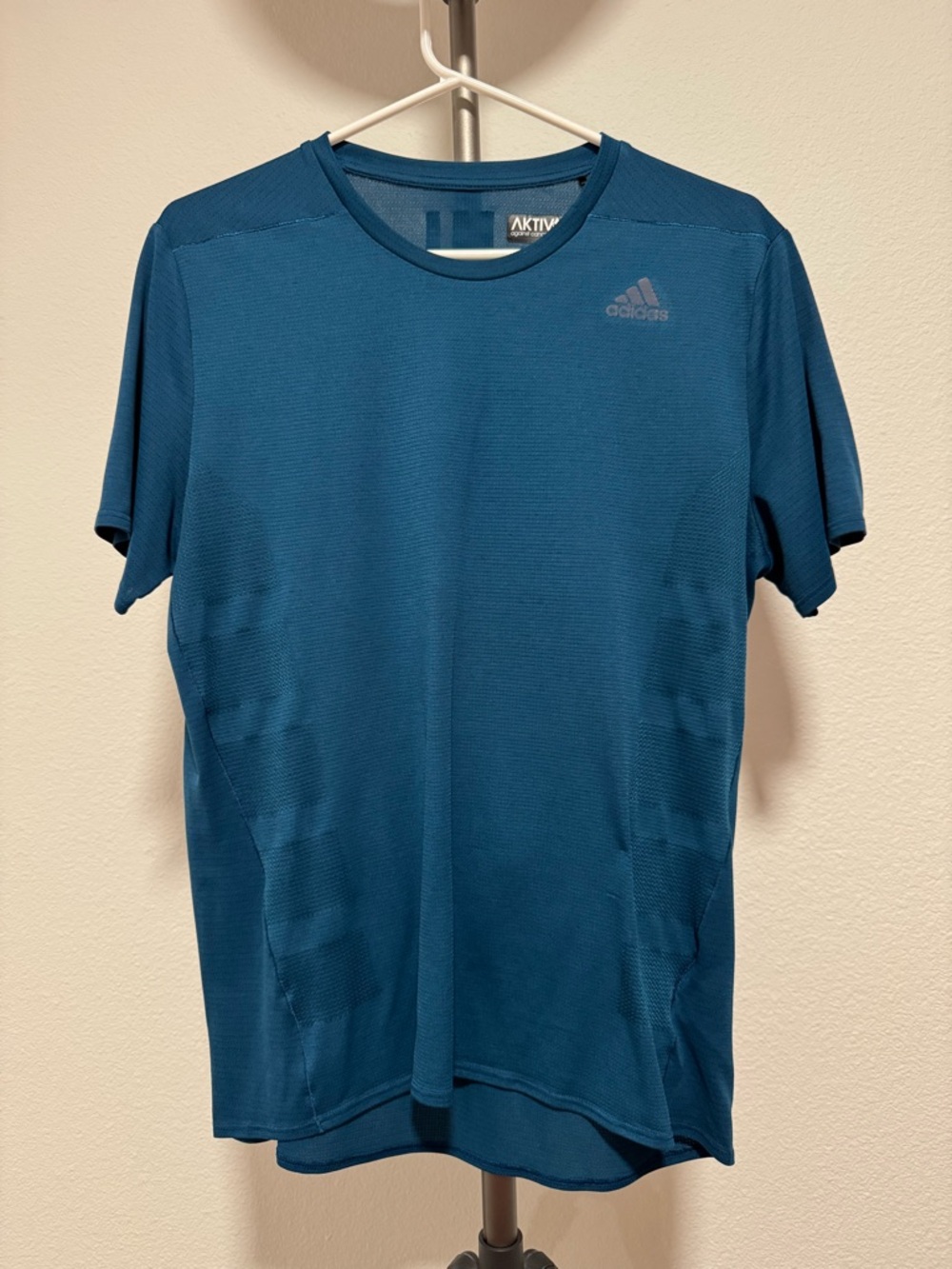 adidas Men's Teal Blue Active Short Sleeve Tee